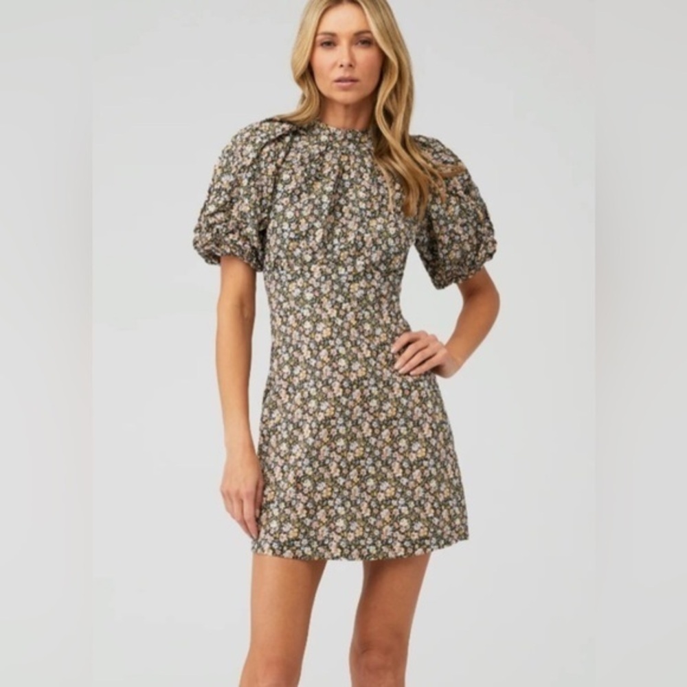 MINKPINK Women's Brown Multi Ditzy Floral Eclectic Mini Dress NWT XS #1899
